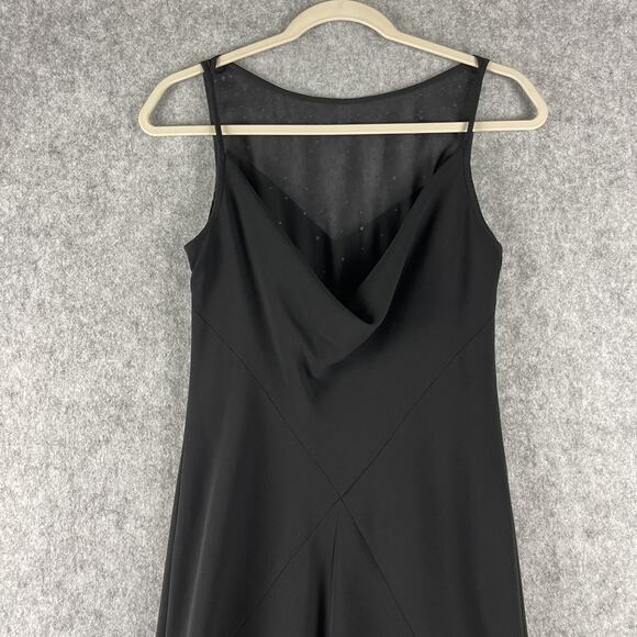 VTG Jones New York Evening Maxi Dress Women 10 Black Beaded Sheer Whimsigoth 90s - Picture 11 of 15